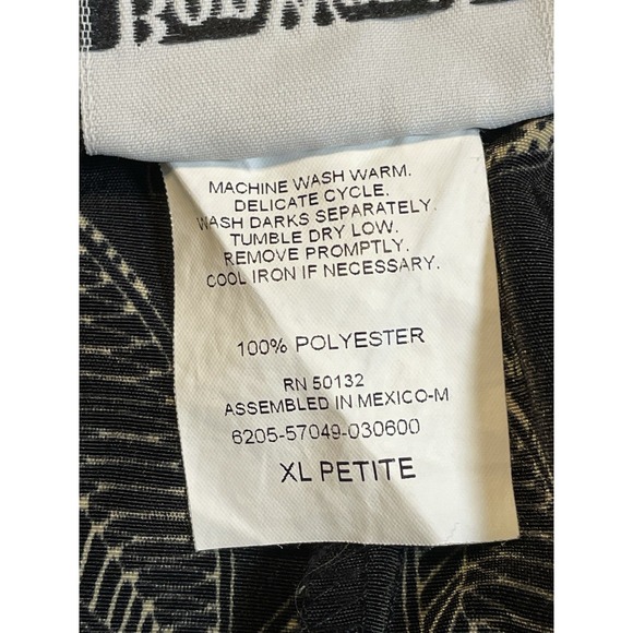 Vintage 90s Floral Midi Skirt Womens Size XL Petite Black Modest Flowy Secretary - Picture 4 of 6